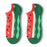 Ins strawberry watermelon ankle socks women cotton anti-slip cartoon fruits jacquard invisible socks wholesale factory