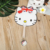 Various styles anime cute plastic pan white hand fan plastic customized promotion plastic hand fan