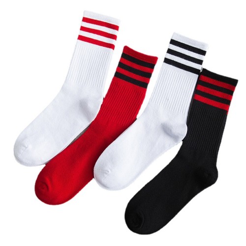 Spring Summer Korea Harajuku Striped Tube Male  Female  Socks College Sports Trend Baseball Socks