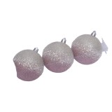 8cm Rose Gold Glitter Ball with Painted For Christmas Decoration