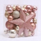 Christmas Ball Set Champagne and Rose Gold Silver Christmas Tree Ornament Christmas Decoration Plastic Mixed Size SY Xmas Round