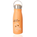 Wide Mouse  Reusable 13oz Double Wall Stainless Steel  Sports Insulate Kid Vacuum Flasks Cola Water Bottle With Bamboo Lid