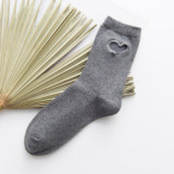 wholesale factory Love heart pure color socks colorful women manufacturers girls crew socks