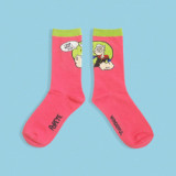 Cartoon Illustration Socks Plaid Color Cute Autumn And Winter Thickening Men's Socks Women's Socks