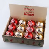8cm Luxury red color hand painted plastic Christmas ball