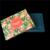 Classic design full rigid printing UV shiny logo chocolate bonbons packing box with ribbon bow