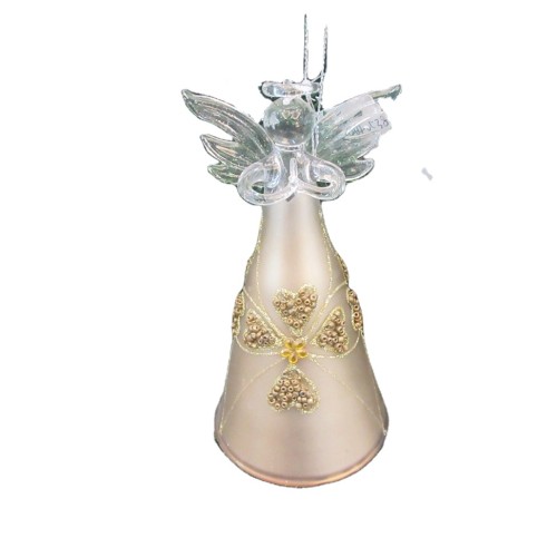 Hot sale angel wings christmas glass colorful  ornament
