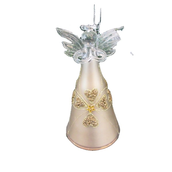 Hot sale angel wings christmas glass colorful  ornament