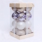 9.5*5.6cm dark purple shiny painted plastic Santa Cluas design Christmas hanging ornament balls