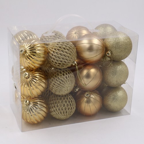 7cm red gold color mixed plastic christmas ball