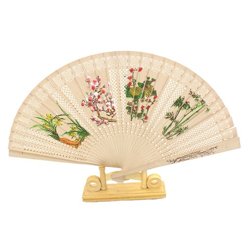 High class good price bamboo fan Chinese fabric folding fans Chinese style folding fan for gift