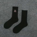 Shark Embroidery Pattern Socks Men and Women Stockings Autumn and Winter