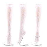 Hot Sell Cosplay Lace Lolita Socks Knee High Black White Women Bow Stockings Sexy Japanese Girls Student Ruffle Socks