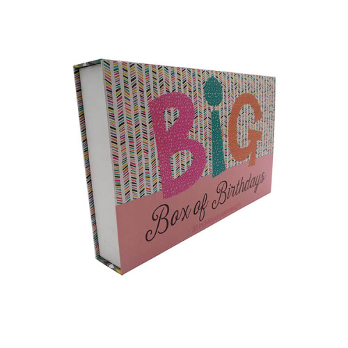 Custom Big Packaging Book Shape Luxury Pink Shiny Fancy Paper Birthday Gift Packaging With 3 cm Black Eva Foam For Protection