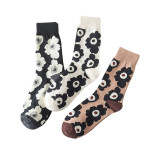 Korean Lady Spring Loose Socks Poppy Flowers lovely Japanese Tube Socks