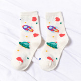 women's autumn cute socks girl cartoon tube starry sky female ins fashion socks personality stockings wholesale
