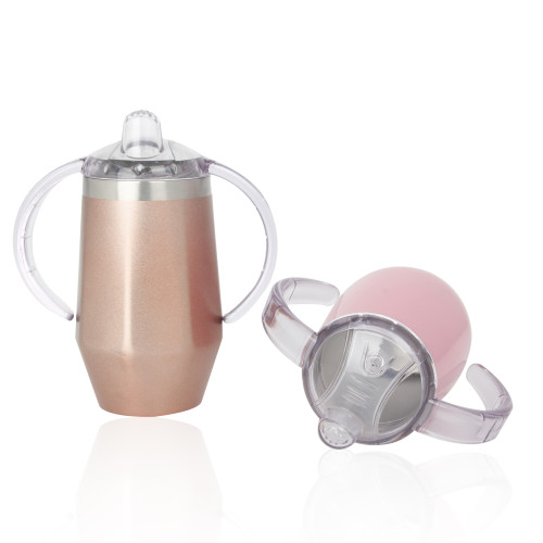 Wholesale BPA free food grade girl kids double wall stainless steel baby bottles for milk with Sippy Lids