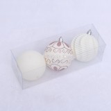8cm Rose Gold Glitter Ball with Painted For Christmas Decoration