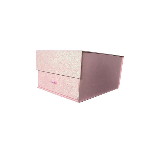Custom Unique Shiny Fancy Paper Sweets Packaging Drawer boxes With Ribbon Handle Sildeable 2 Tier Gift Box For Ramadan Festival