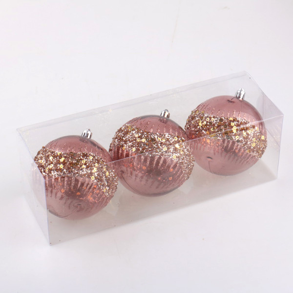 8cm transparent rose gold  plastic ball with painted