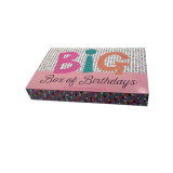 Custom Big Packaging Book Shape Luxury Pink Shiny Fancy Paper Birthday Gift Packaging With 3 cm Black Eva Foam For Protection