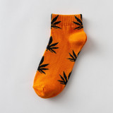 Hemp Leaf Skateboard Women Socks Couple Trendy Men Cotton Boat Socks