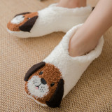 Autumn and Winter Coral Velvet Floor Socks Adult Non-Slip Shoes and Socks Thickening Plus Velvet Warm Indoor Three-Dimensional C