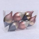 8cm Shiny Green Glitter Ball with Hand Painted For Christmas Tree Decoration