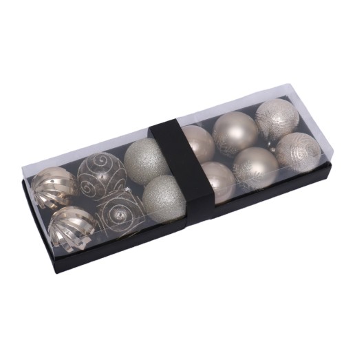 12pcs/6cm Champagne silver Christmas ball sets for decoration tree ornament
