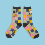 Cartoon Illustration Socks Plaid Color Cute Autumn And Winter Thickening Men's Socks Women's Socks