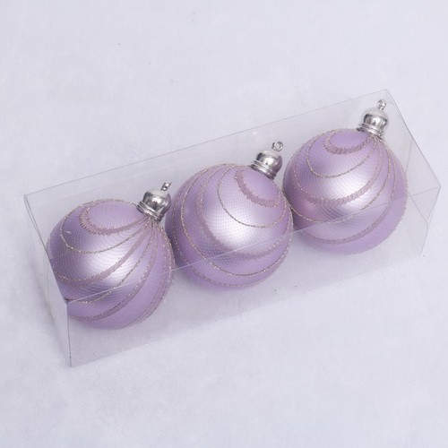 9.5*5.6cm dark purple shiny painted plastic Santa Cluas design Christmas hanging ornament balls