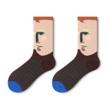 Custom Women Ins Tube Socks Street Version Of The Long Tube Autumn And Winter Creative Oil Painting Art Japanese Male Stockings