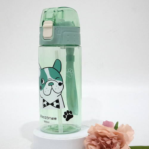 Portable Leak Proof 350ml Plastic Kids Children School Nursery Holiday Party Sport Water Bottle With Straw/Rope