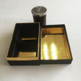 Christmas white matt custom design size gold inside cover glass candle bottle packing box with foam holder