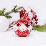 6Pcs 80mm Assortment Ornament Plastic Balls Christmas Set