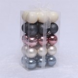 6cm/30pcs Grey+Champagne silvery+Rose Gold mixed Christmas ball sets decoration 2021 new idea products