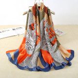 2021 Autumn Winter New Fashion Comfortable Soft Silk Scarves Outdoor Dual-Use Long Silk Shawl