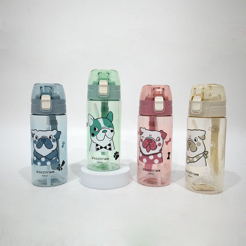 Portable Leak Proof 350ml Plastic Kids Children School Nursery Holiday Party Sport Water Bottle With Straw/Rope
