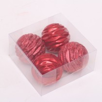 8cm red pearl light rose flower shape ball;wrinkle raindrop rose flower shape ball each 2pcs for holiday decoration