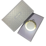 Festival custom design brand texture pearl white paper hot foil cover beauty cosmetic mirror box