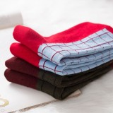 Wholesale Fashion Women Colorful Spliced Plaid Cotton Knee Socks