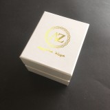 Christmas white matt custom design size gold inside cover glass candle bottle packing box with foam holder