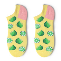 Ins strawberry watermelon ankle socks women cotton anti-slip cartoon fruits jacquard invisible socks wholesale factory