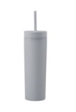 16oz Double Wall Plastic Tumblers Matte Pastel Colored Acrylic Straight Skinny Tumblers with Cleaner/Lids and Straws