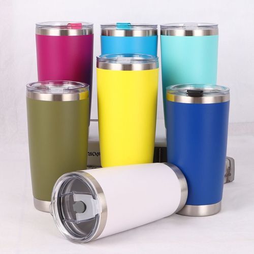 20oz Hot Cold Drink Reusable Metal Travel Coffee Mug Vacuum Insulated Stainless Steel Skinny Tumbler With lid and Straw