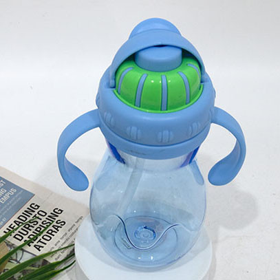 470ml Cute Baby Bottle Kids Children Learn Milk Fruit Juice Feeding Drinking Water Straw Handle Bottle for Child