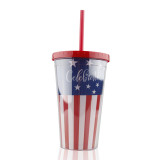 Low Price 16oz Double Wall ECO- Friendly Beverage Tumblers Reusable Plastic Coffee Tea Cups With Straw/Lid In Bulk