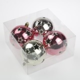 Wholesale  6cm  coral red 12pcs in one pvc tube Plastic Christmas Ball