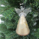 Hot sale angel wings christmas glass colorful  ornament