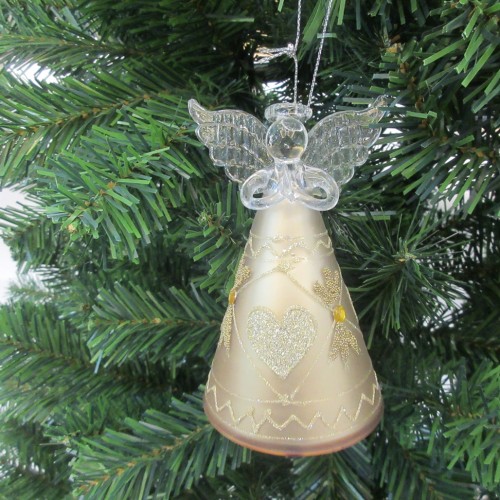Hot sale angel wings christmas glass colorful  ornament